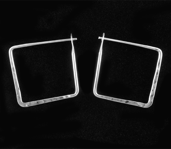 Mark Steel - Sterling Silver Square Hoop Earrings